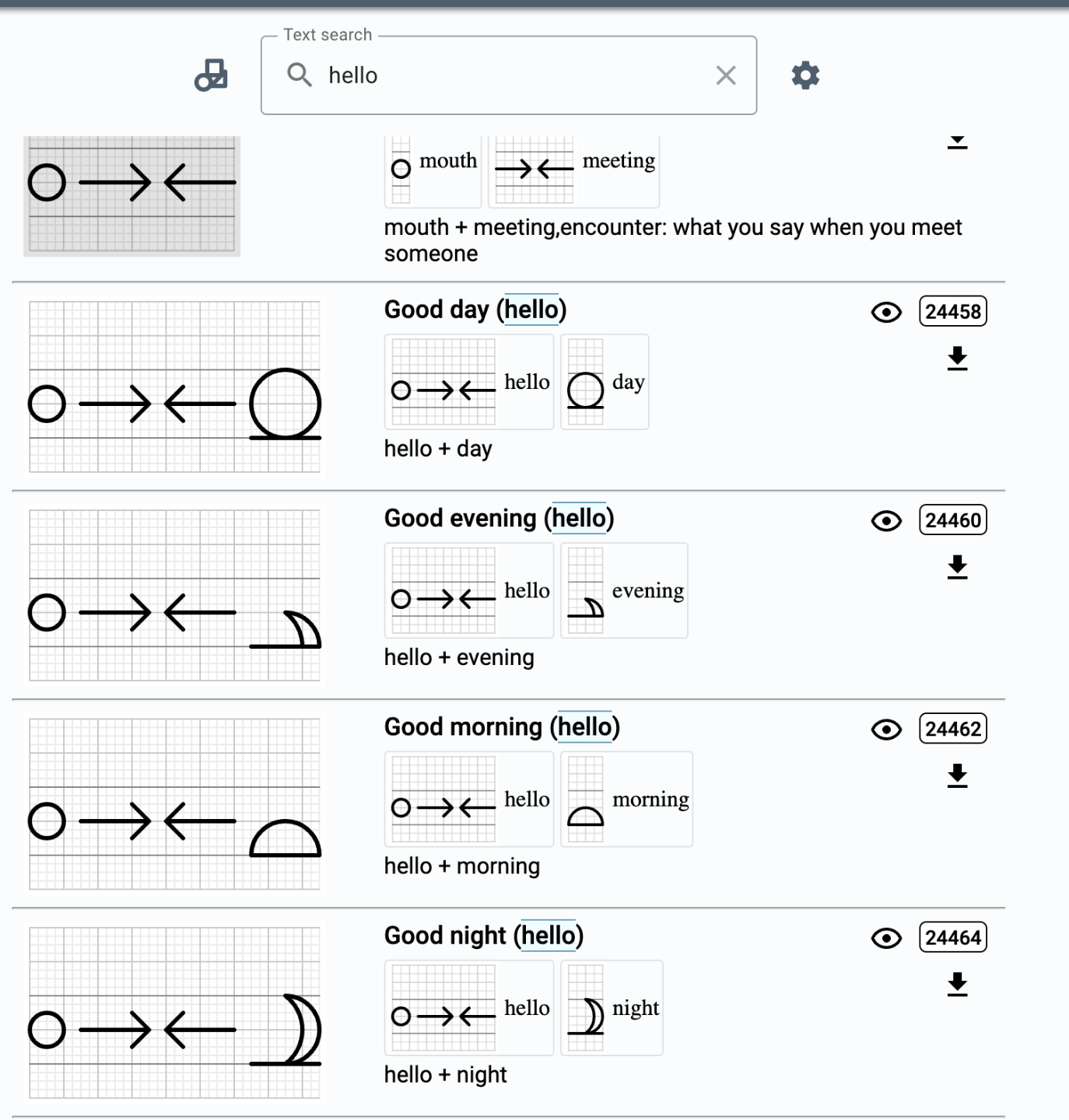 Blissymbolics Hello.png